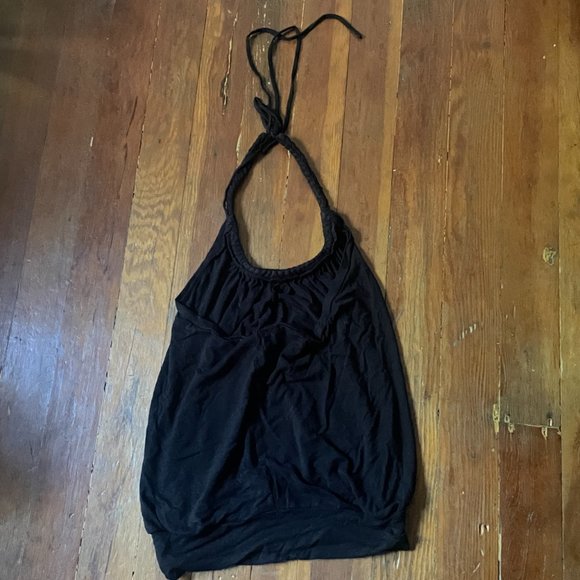 ROBERT RODRIGUEZ Black Rope Stretch Tunic Halter Top - Picture 3 of 3